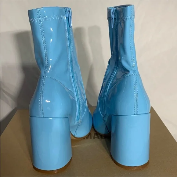 Steve Madden Multiply Fulton Bootie Heels in Patent Blue New With Box Womans - Picture 3 of 5